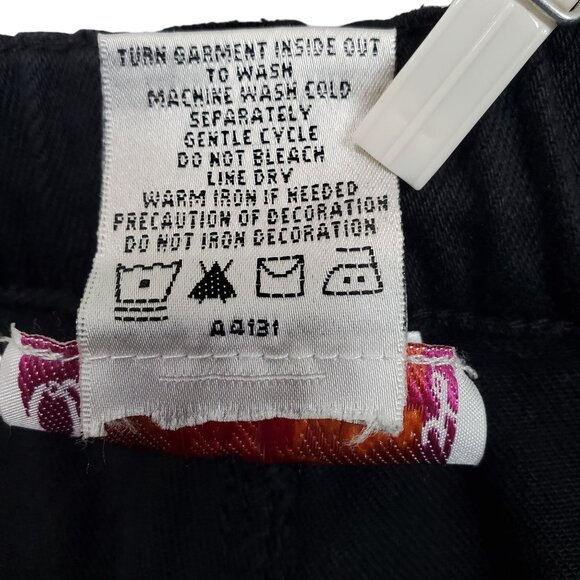 Quacker Factory 2X Jeans Black Denim Pants Holiday Snowman Embroidery Festive - Picture 6 of 12